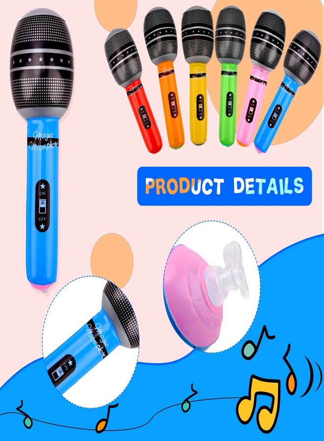 Feradny 48 Pieces Giant Blow up Microphone 9.8 Inch Inflatable Microphones Assorted Colors Inflatable Microphone Props Toys for Kids Musical Concert Themed Party Birthday Party Decoration - Image 3